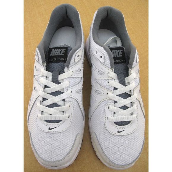 Nike Revolution 2 White Black Mesh Running Shoes - Picture 6 of 8